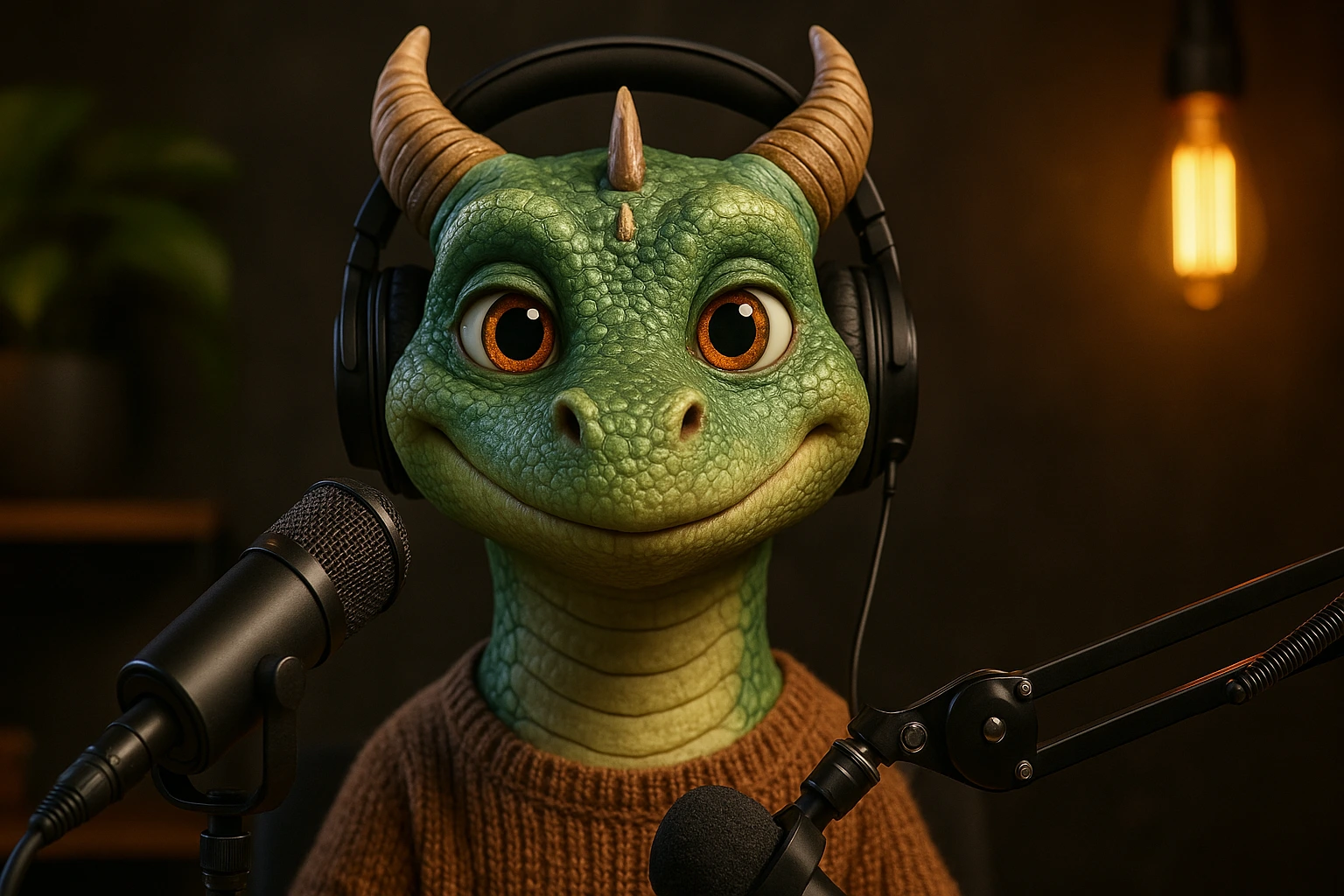 La Dina grabando un podcast